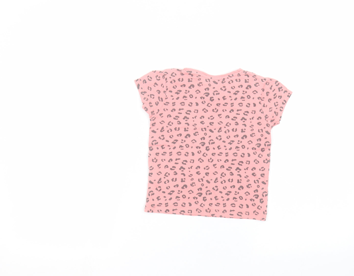 Primark Baby Pink Animal Print  Basic T-Shirt Size 24 Months