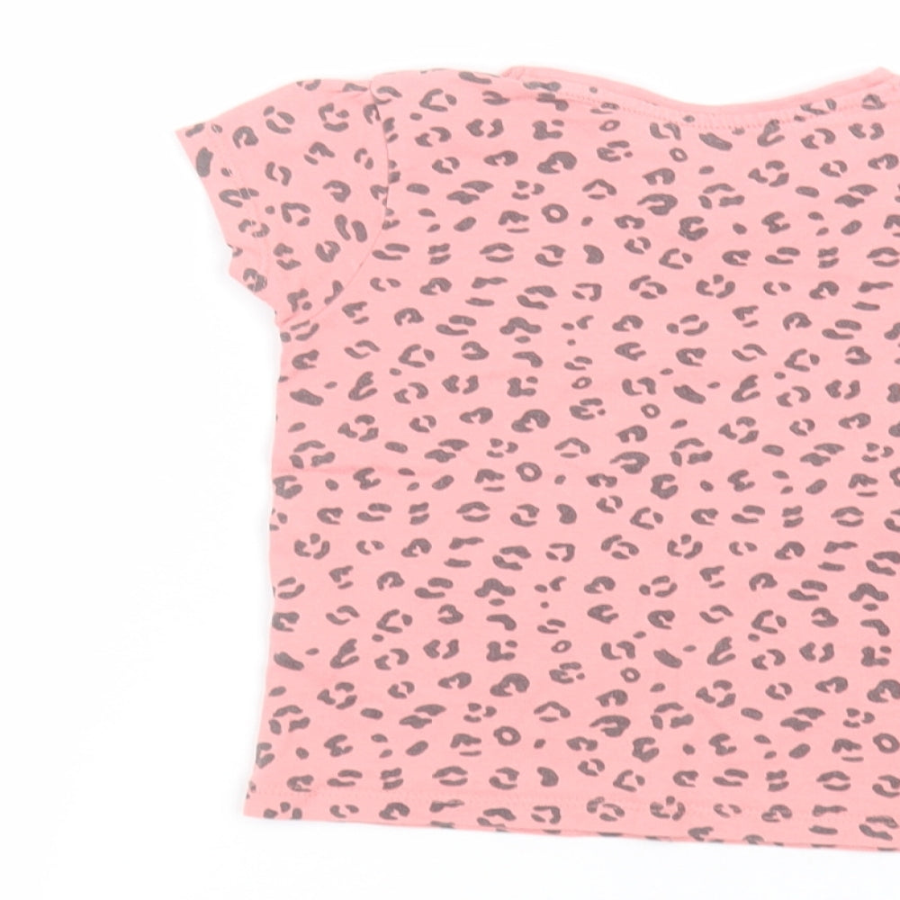 Primark Baby Pink Animal Print  Basic T-Shirt Size 24 Months