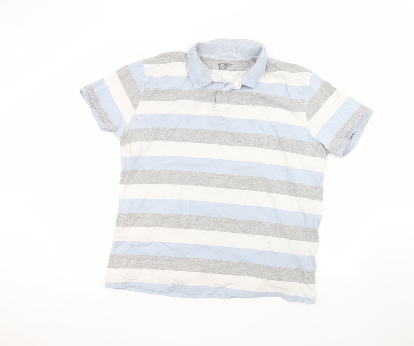 Cedar Wood State Mens Grey Striped   Polo Size 2XL