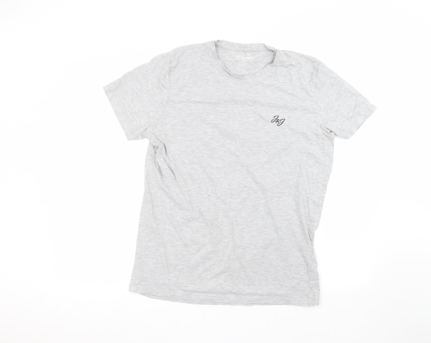 JACK & JONES Mens Grey    T-Shirt Size L
