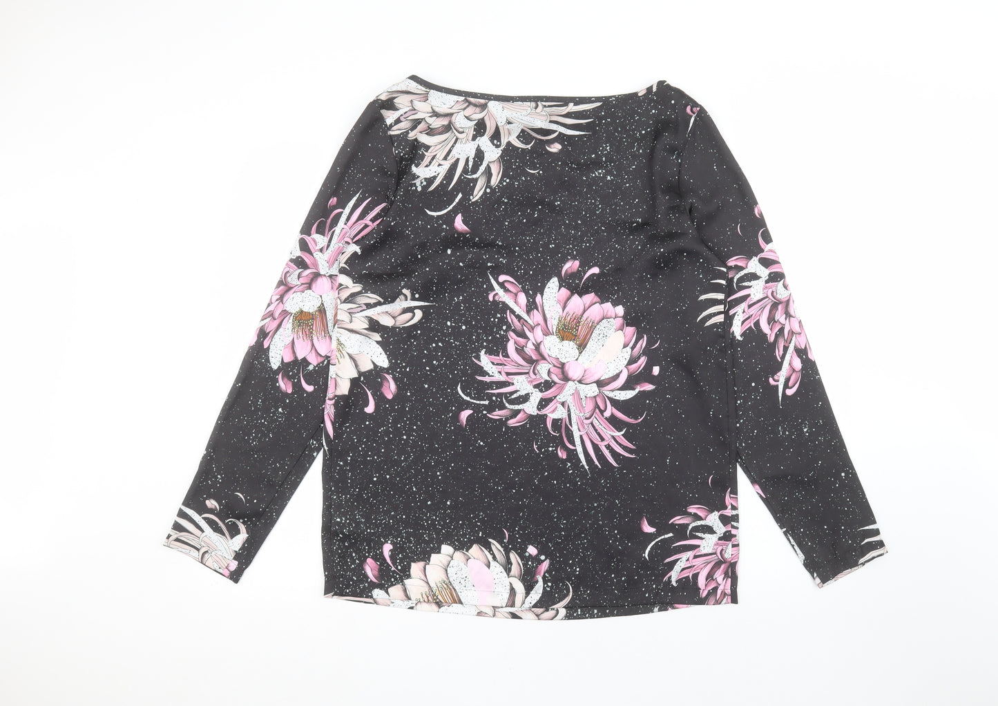 NEXT Womens Black Floral  Basic T-Shirt Size 12