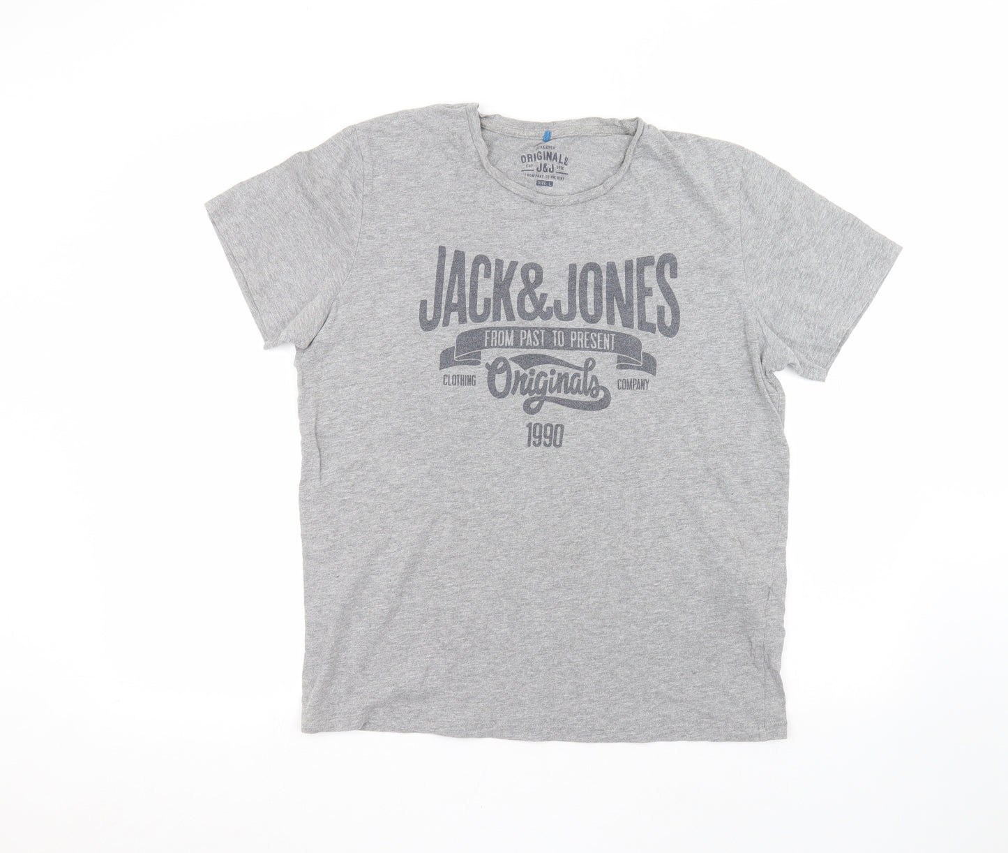 JACK & JONES Mens Grey    T-Shirt Size L