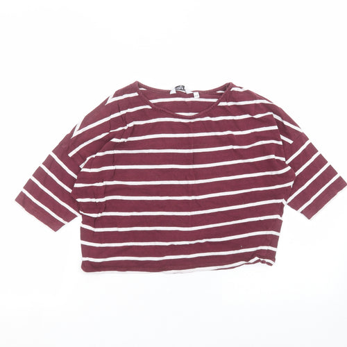 New Look Girls Red Striped  Basic T-Shirt Size 12-13 Years