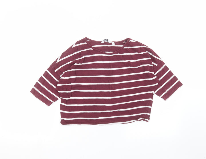 New Look Girls Red Striped Basic T-Shirt Size 12-13 Years