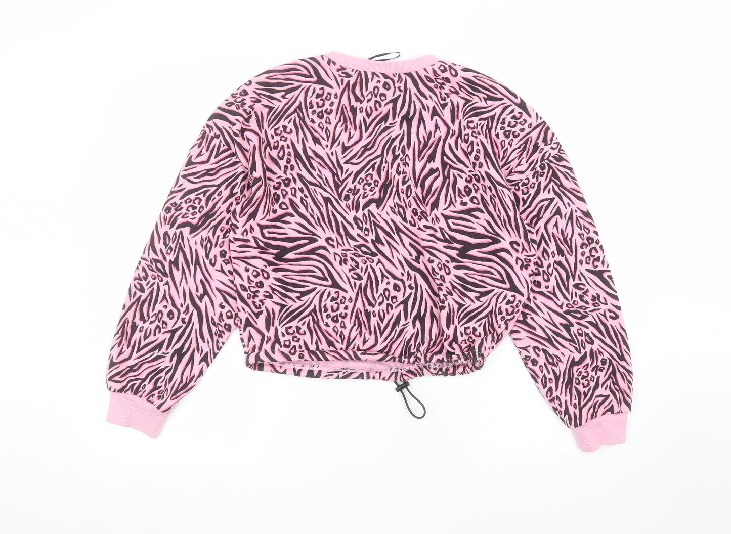 H&M Womens Pink Animal Print  Pullover Jumper Size XS