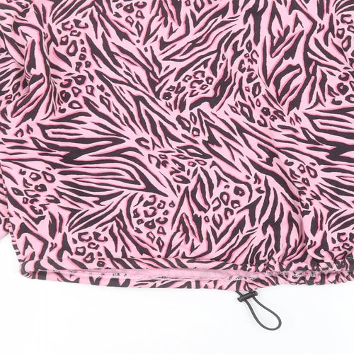 H&M Womens Pink Animal Print  Pullover Jumper Size XS