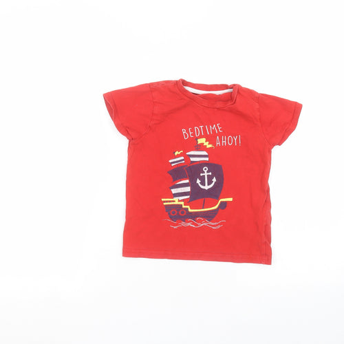 Primark Boys Red   Basic T-Shirt Size 5-6 Years