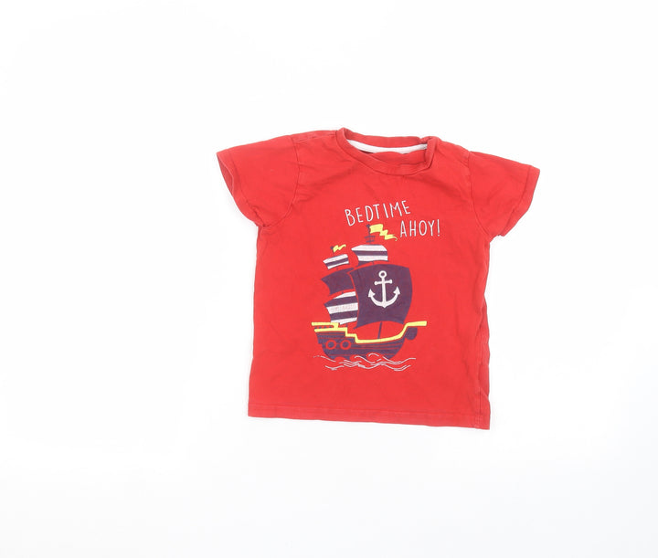 Primark Boys Red   Basic T-Shirt Size 5-6 Years