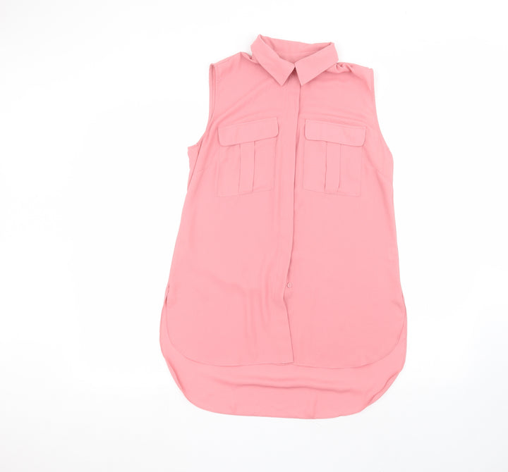 Atmosphere Womens Pink Basic Button-Up Size 10