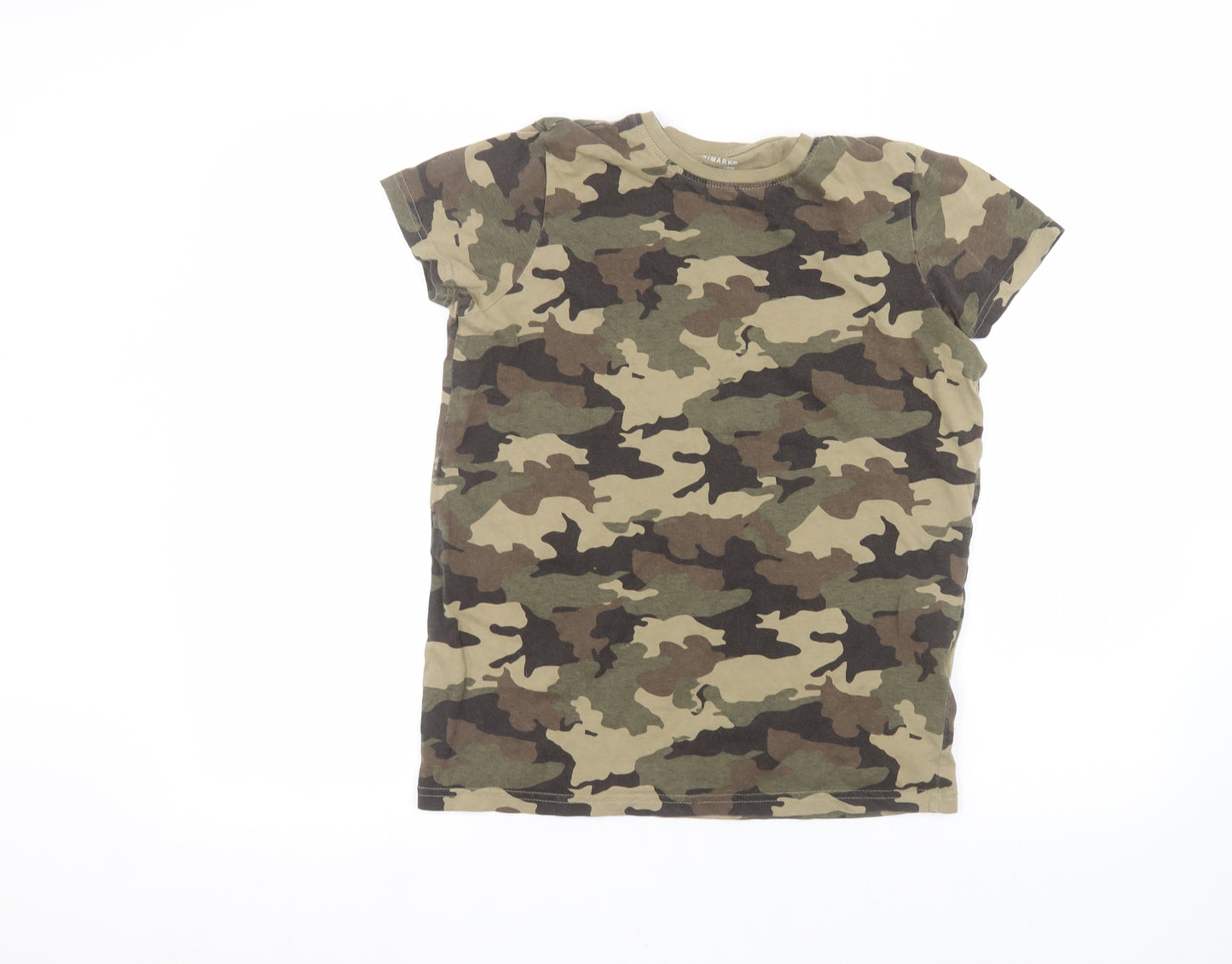 Primark Boys Green Camouflage  Basic T-Shirt Size 12-13 Years