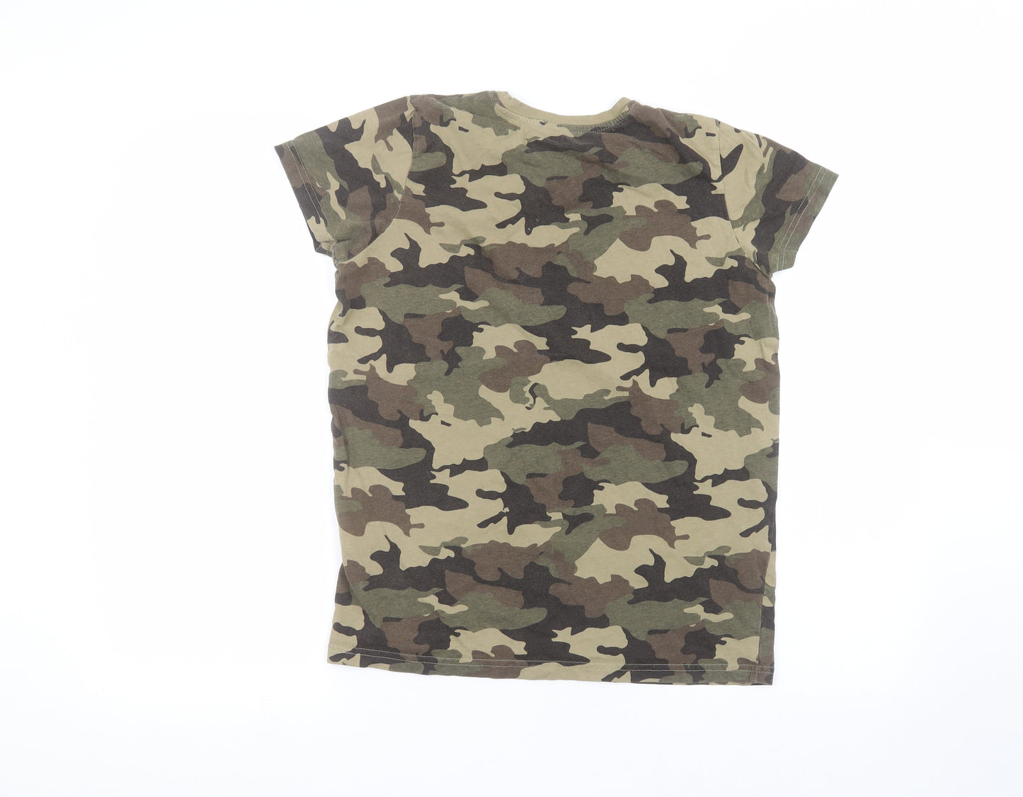 Primark Boys Green Camouflage  Basic T-Shirt Size 12-13 Years
