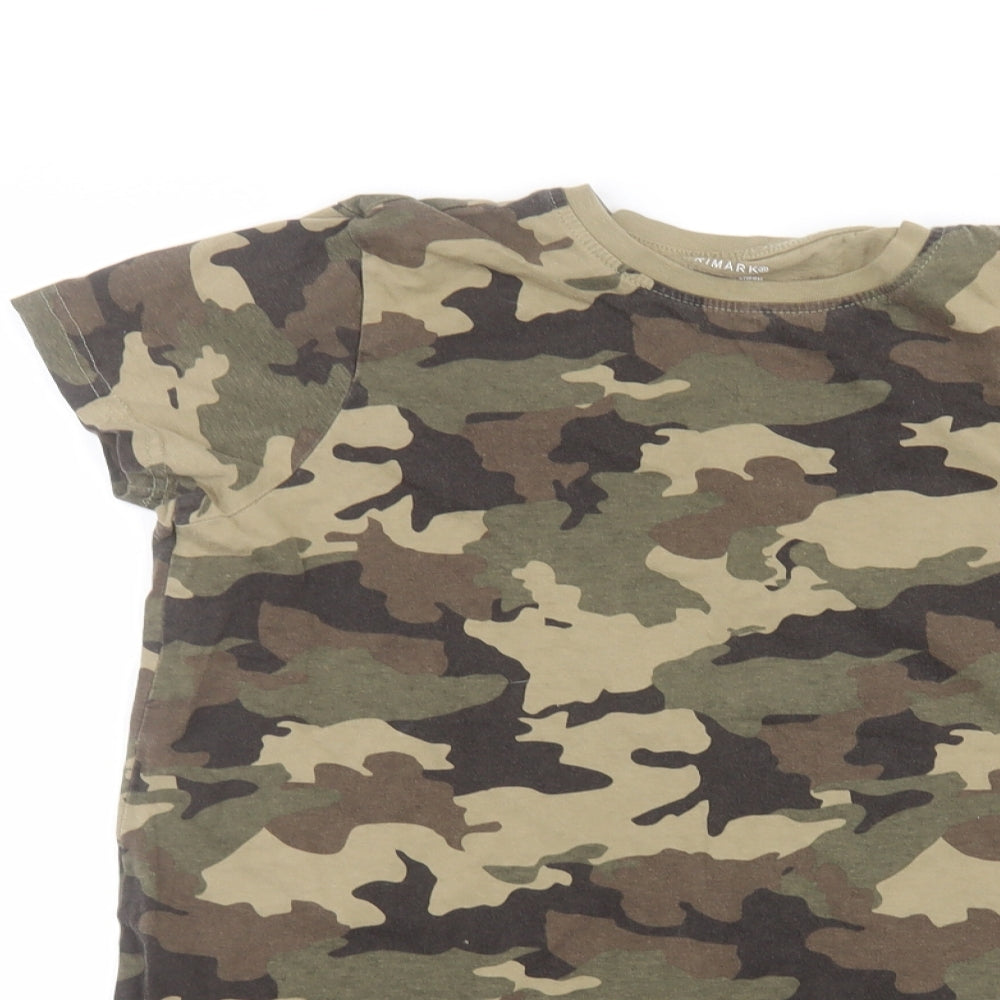 Primark Boys Green Camouflage  Basic T-Shirt Size 12-13 Years