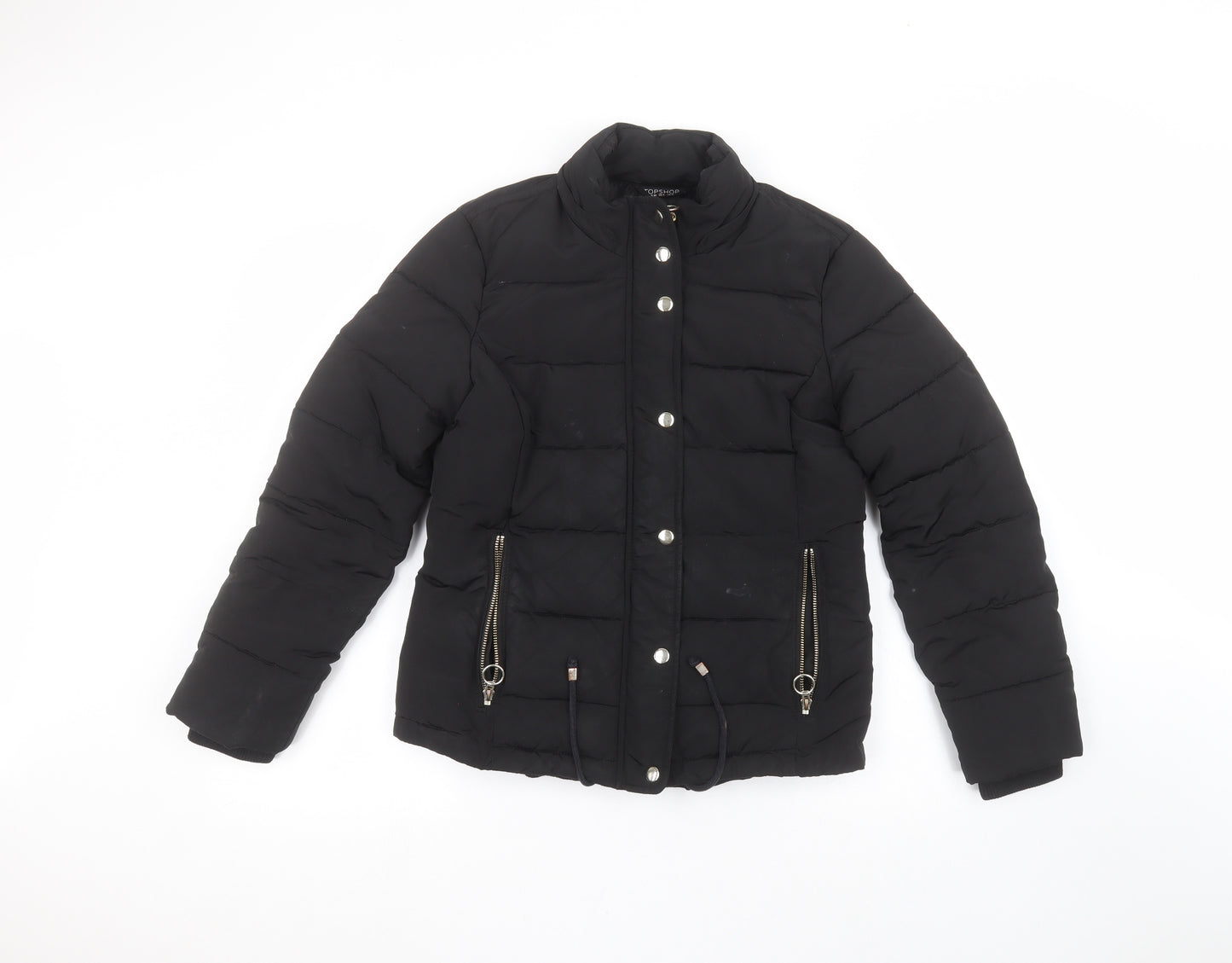 Topshop Womens Black   Puffer Jacket Coat Size 8
