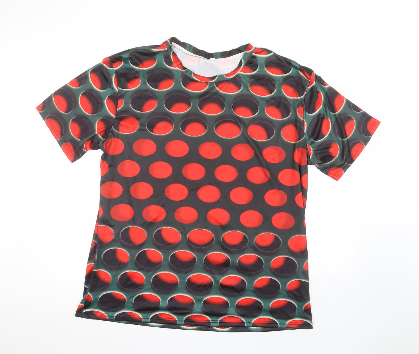 Preworn Womens Green Polka Dot  Basic T-Shirt Size XL