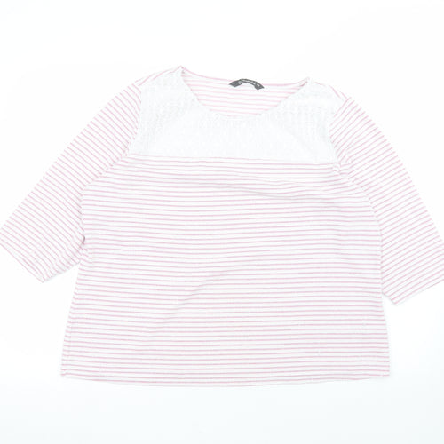 Bonmarché Womens Pink Striped  Pullover Jumper Size 20