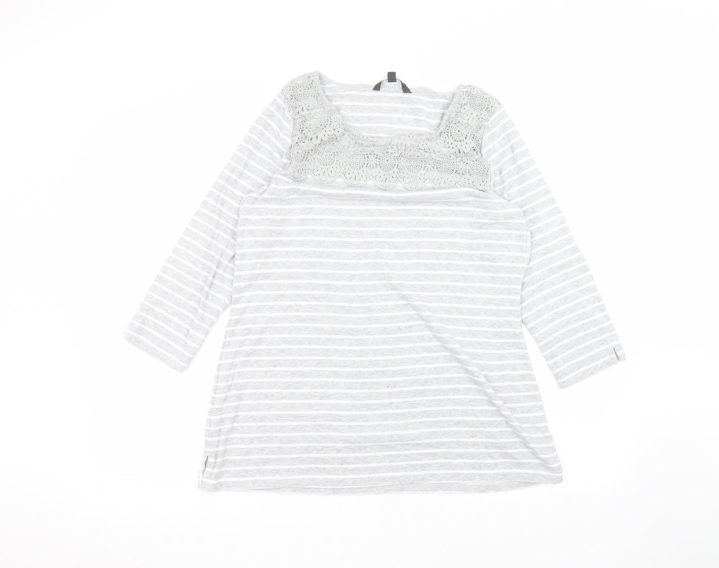 Love leisure Womens White Striped  Pullover Jumper Size 16