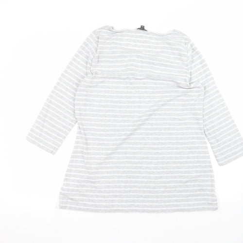 Love leisure Womens White Striped  Pullover Jumper Size 16
