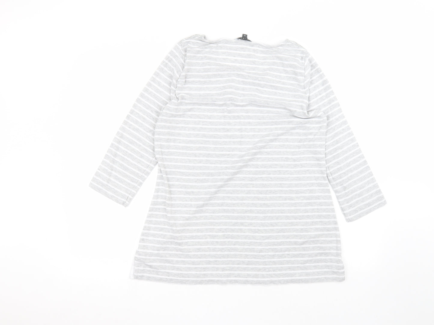 Love leisure Womens White Striped  Pullover Jumper Size 16