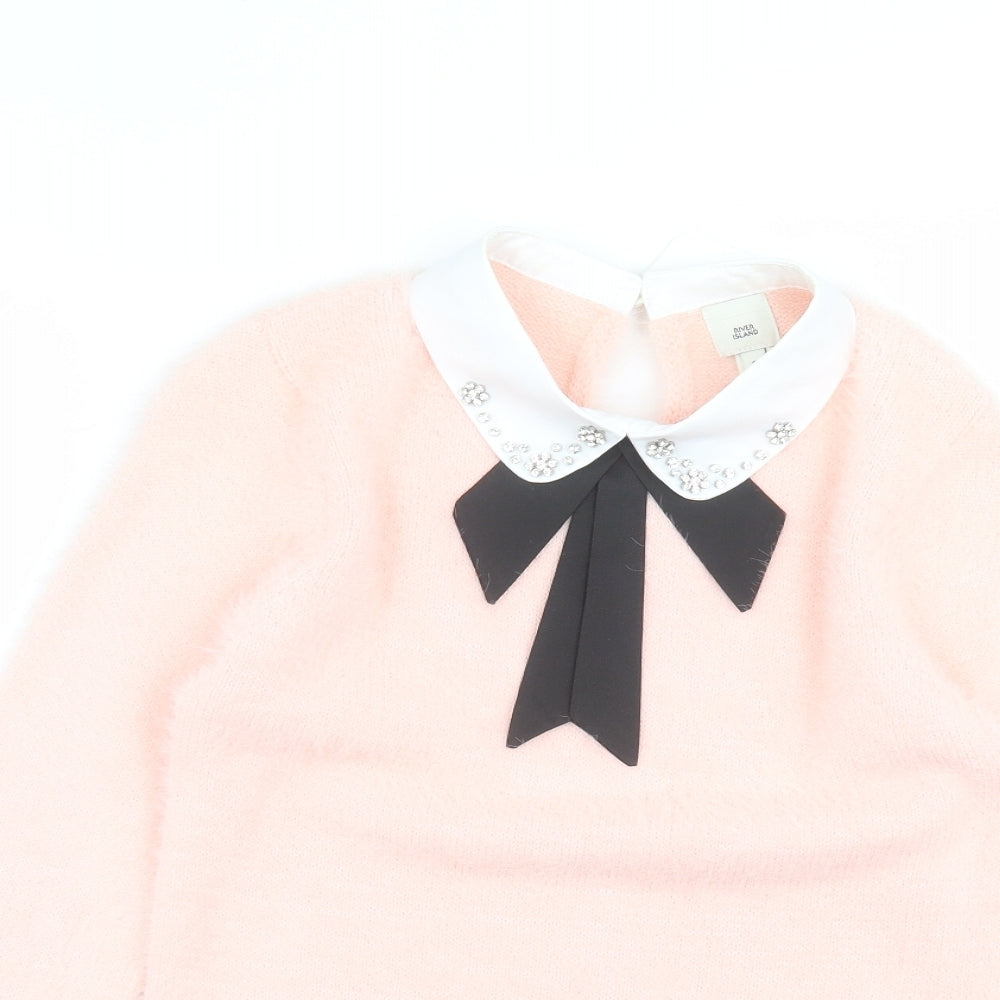 River Island Womens Pink   Pullover Jumper Size 8