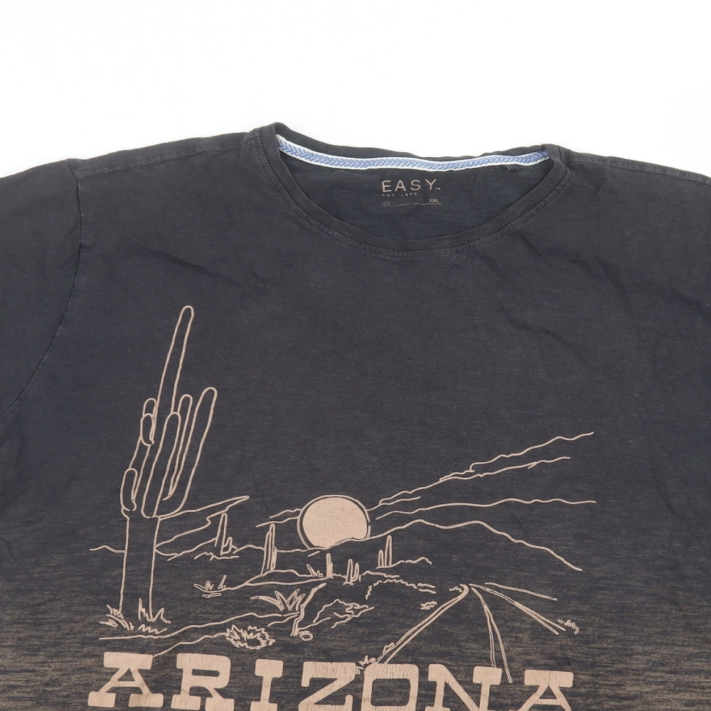 Easy Mens Blue    T-Shirt Size 2XL