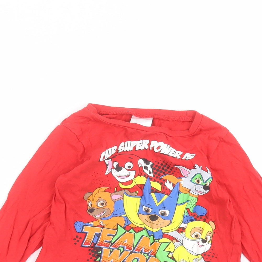 Avon Boys Red   Basic T-Shirt Size 3-4 Years  - paw patrol