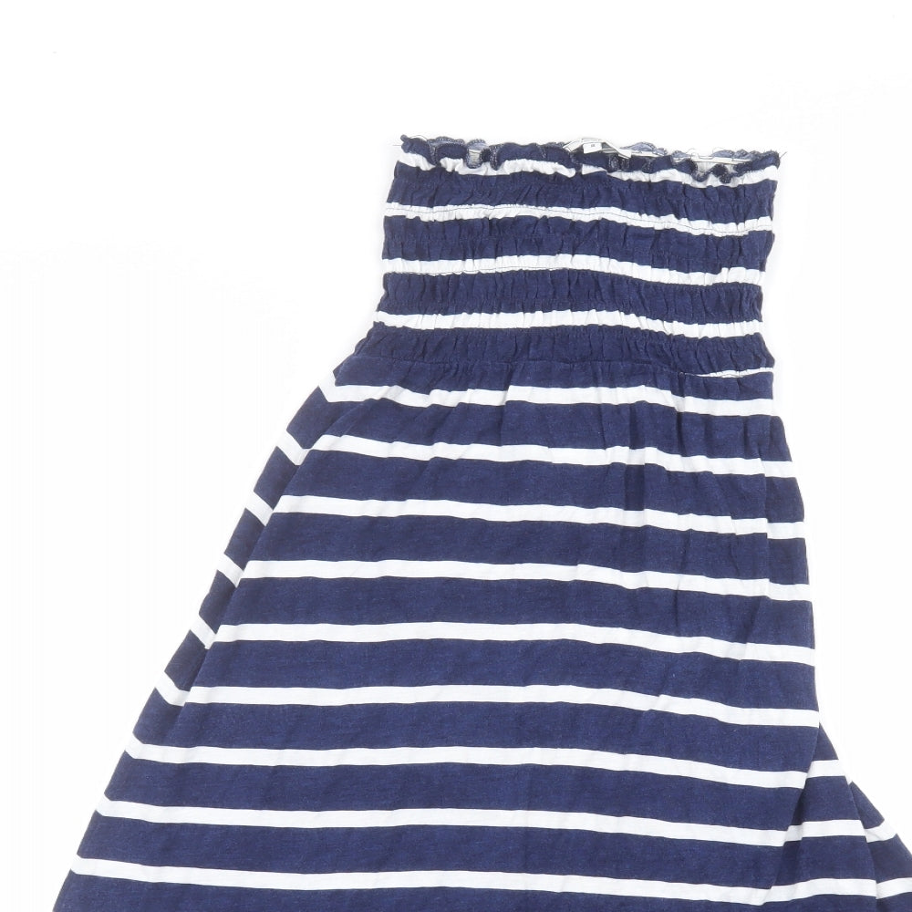 New Look Womens Blue Striped  A-Line  Size 8