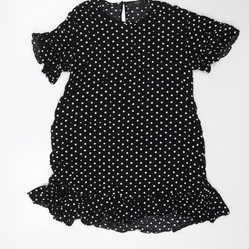 Papaya Womens Black Polka Dot  Mini  Size 10
