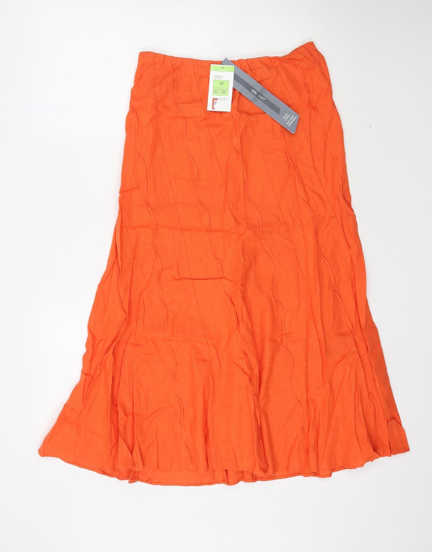 Marks and Spencer Womens Orange   A-Line Skirt Size 12