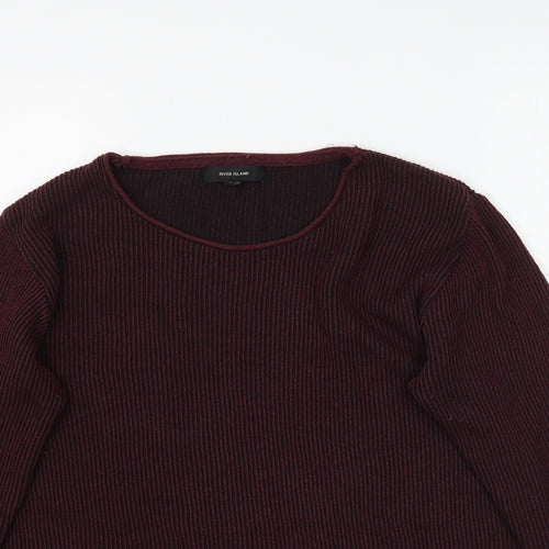 River Island Mens Red   Pullover Jumper Size L