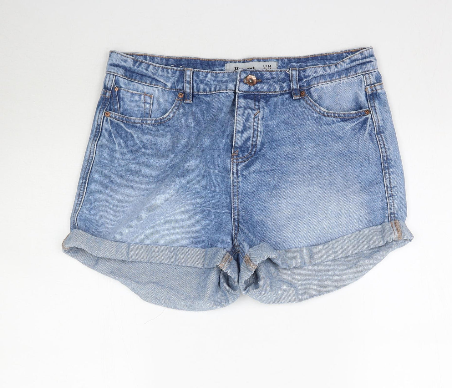 New Look Womens Blue  Denim Hot Pants Shorts Size 14