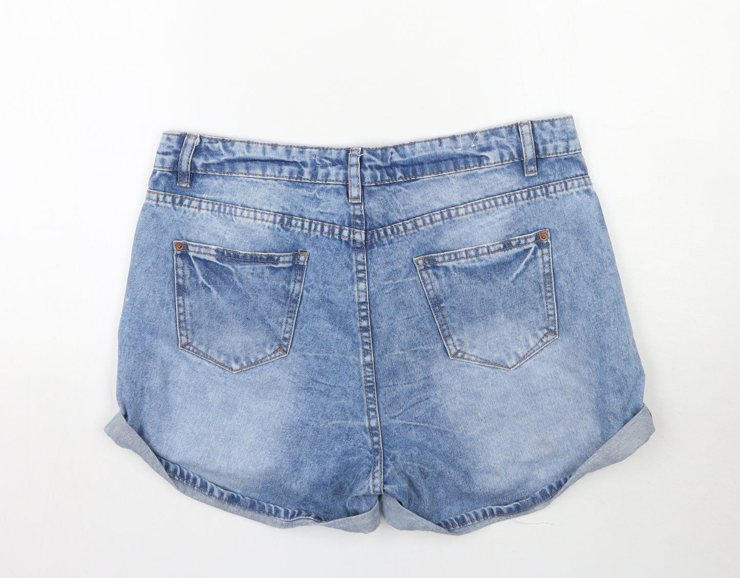 New Look Womens Blue  Denim Hot Pants Shorts Size 14