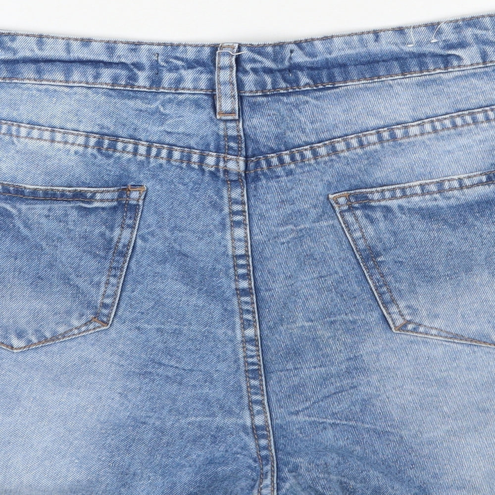 New Look Womens Blue  Denim Hot Pants Shorts Size 14