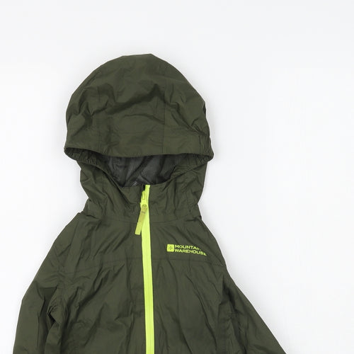 Mountain Warehouse Boys Green   Rain Coat Coat Size 5-6 Years