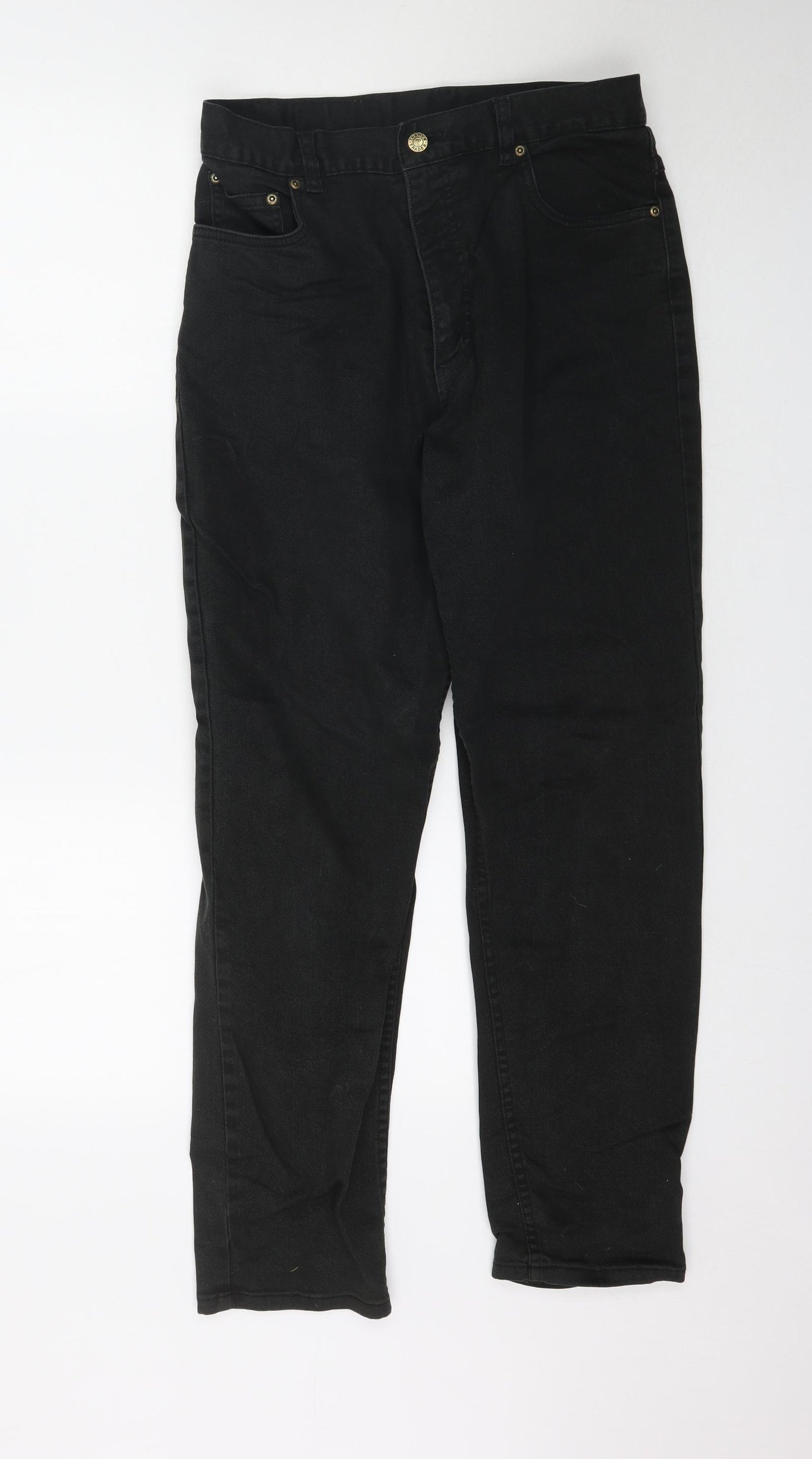 Trader Womens Black  Denim Straight Jeans Size 14 L30 in