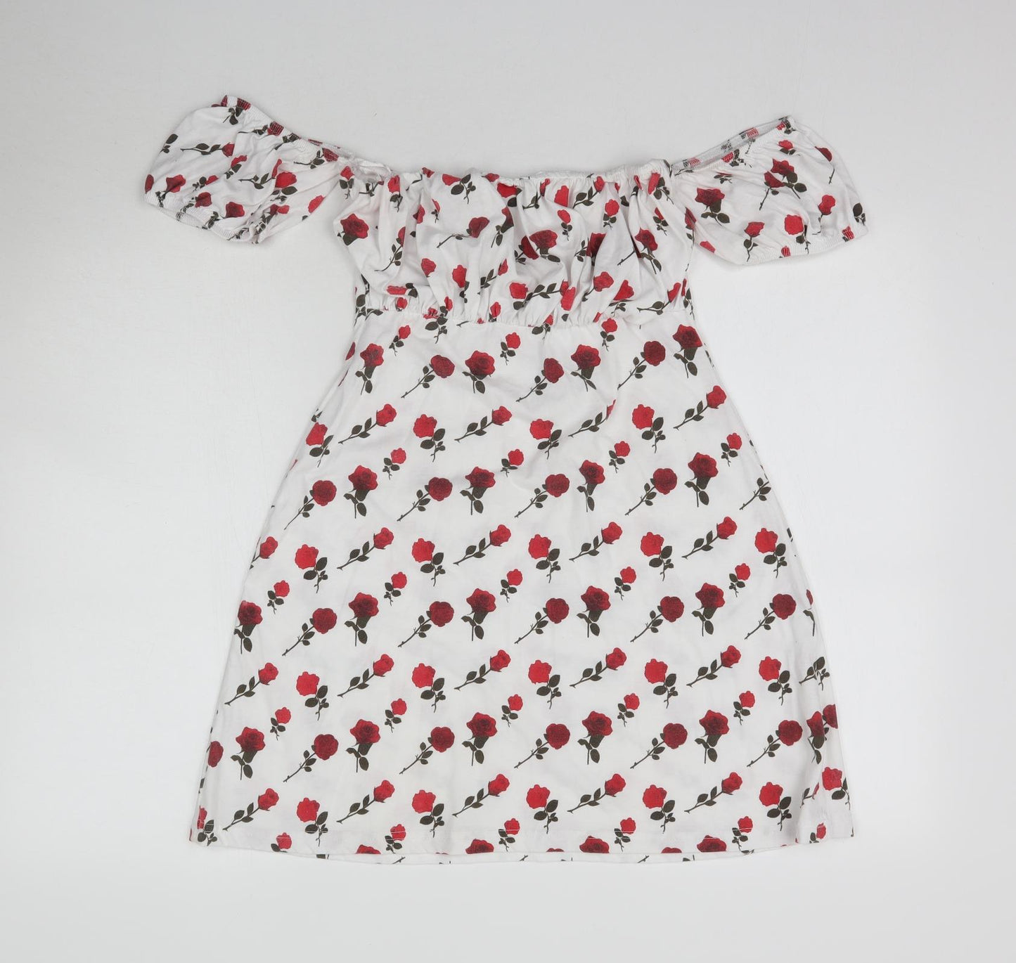 Missguided Womens White Floral  Mini  Size 10