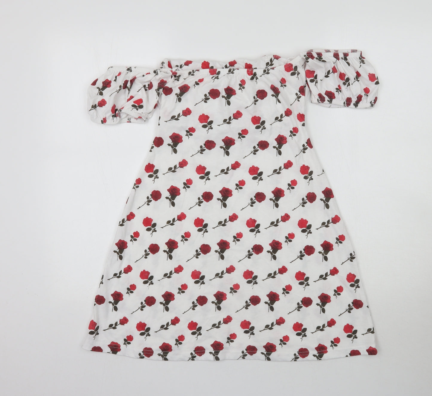 Missguided Womens White Floral  Mini  Size 10