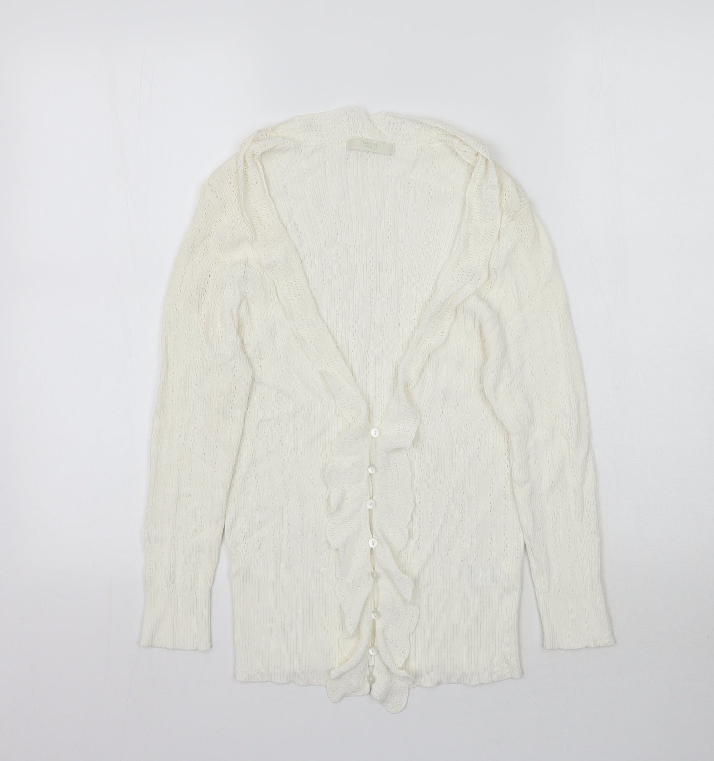 Marks and Spencer Womens Ivory  Knit Cardigan Jumper Size 10