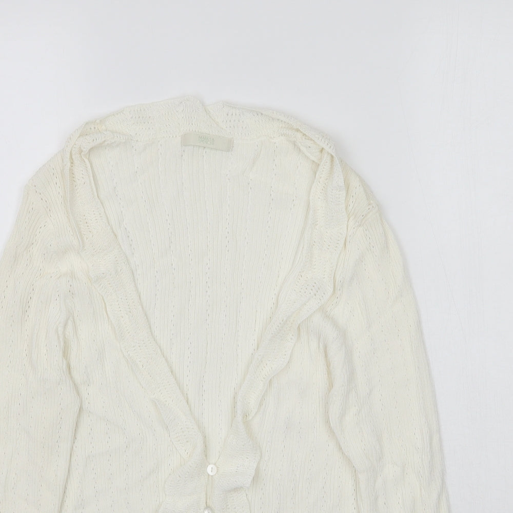 Marks and Spencer Womens Ivory  Knit Cardigan Jumper Size 10