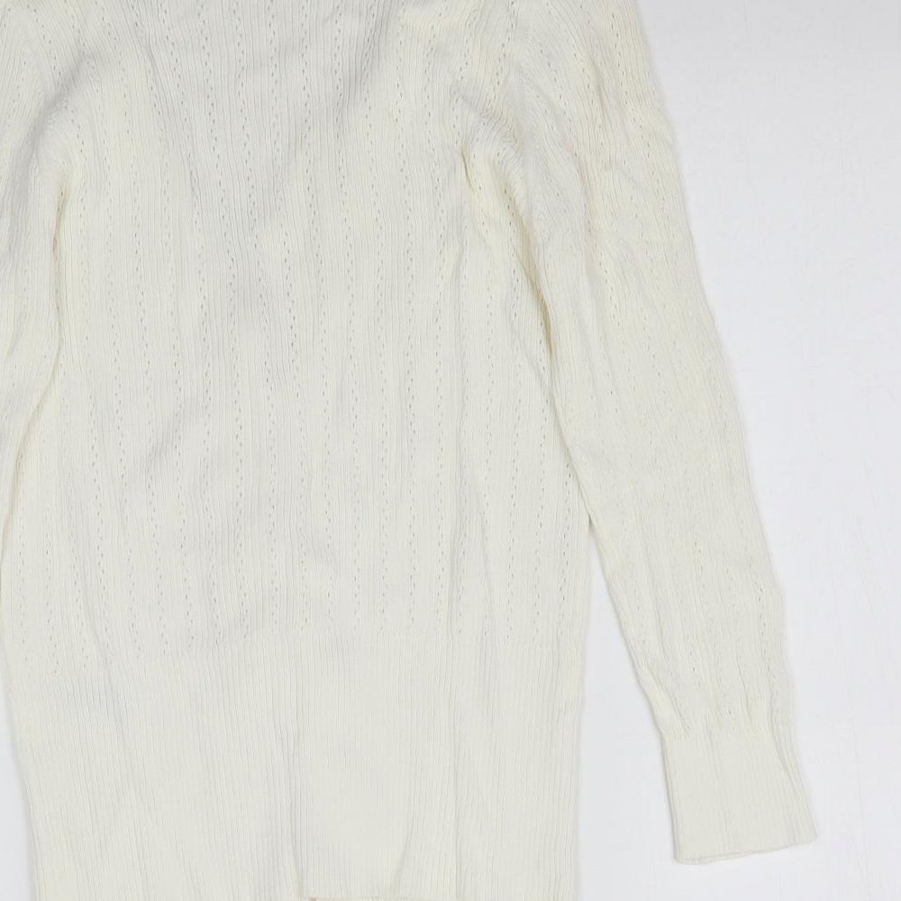 Marks and Spencer Womens Ivory  Knit Cardigan Jumper Size 10