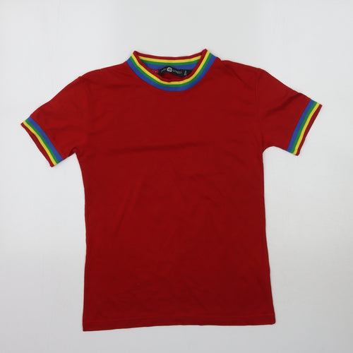 Daisy Street Womens Red   Basic T-Shirt Size 6  - Rainbow