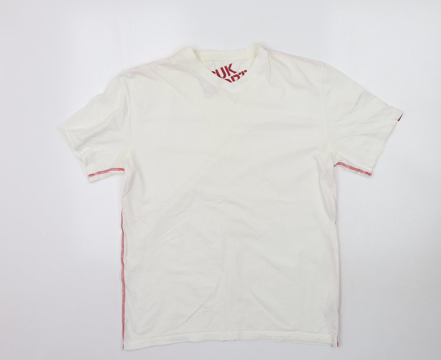 FCUK Sport Mens Ivory    T-Shirt Size L
