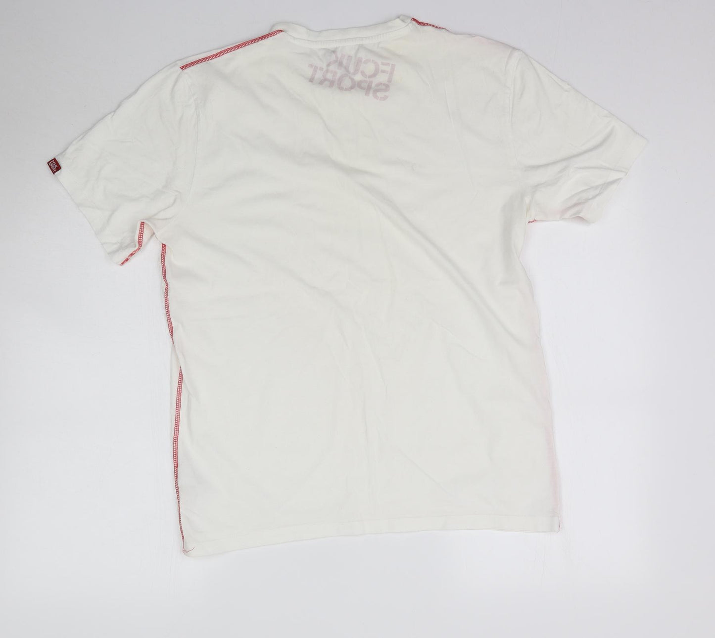 FCUK Sport Mens Ivory    T-Shirt Size L