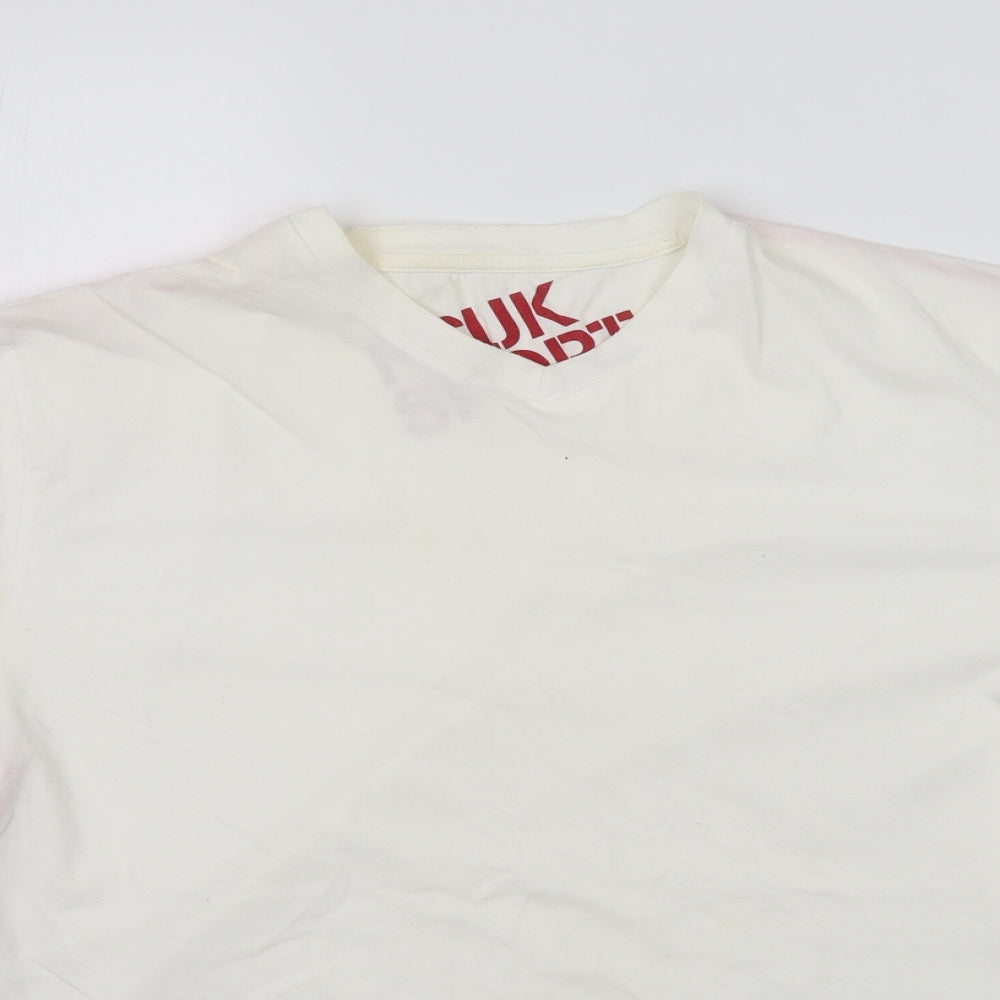FCUK Sport Mens Ivory    T-Shirt Size L