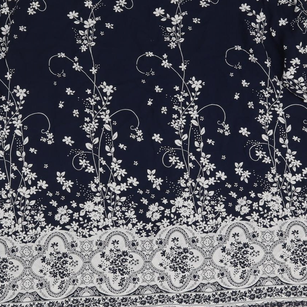 Damart Womens Blue Floral  Basic Blouse Size 24