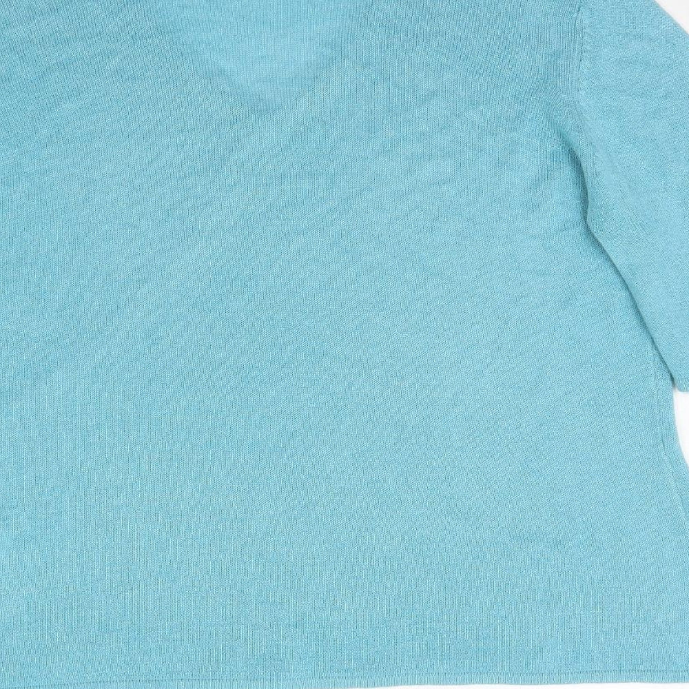 Preworn Womens Blue  Woven Basic Blouse Size 16
