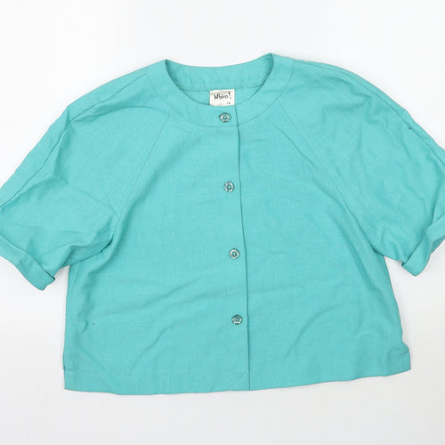 Whim! Womens Blue   Basic Button-Up Size 14