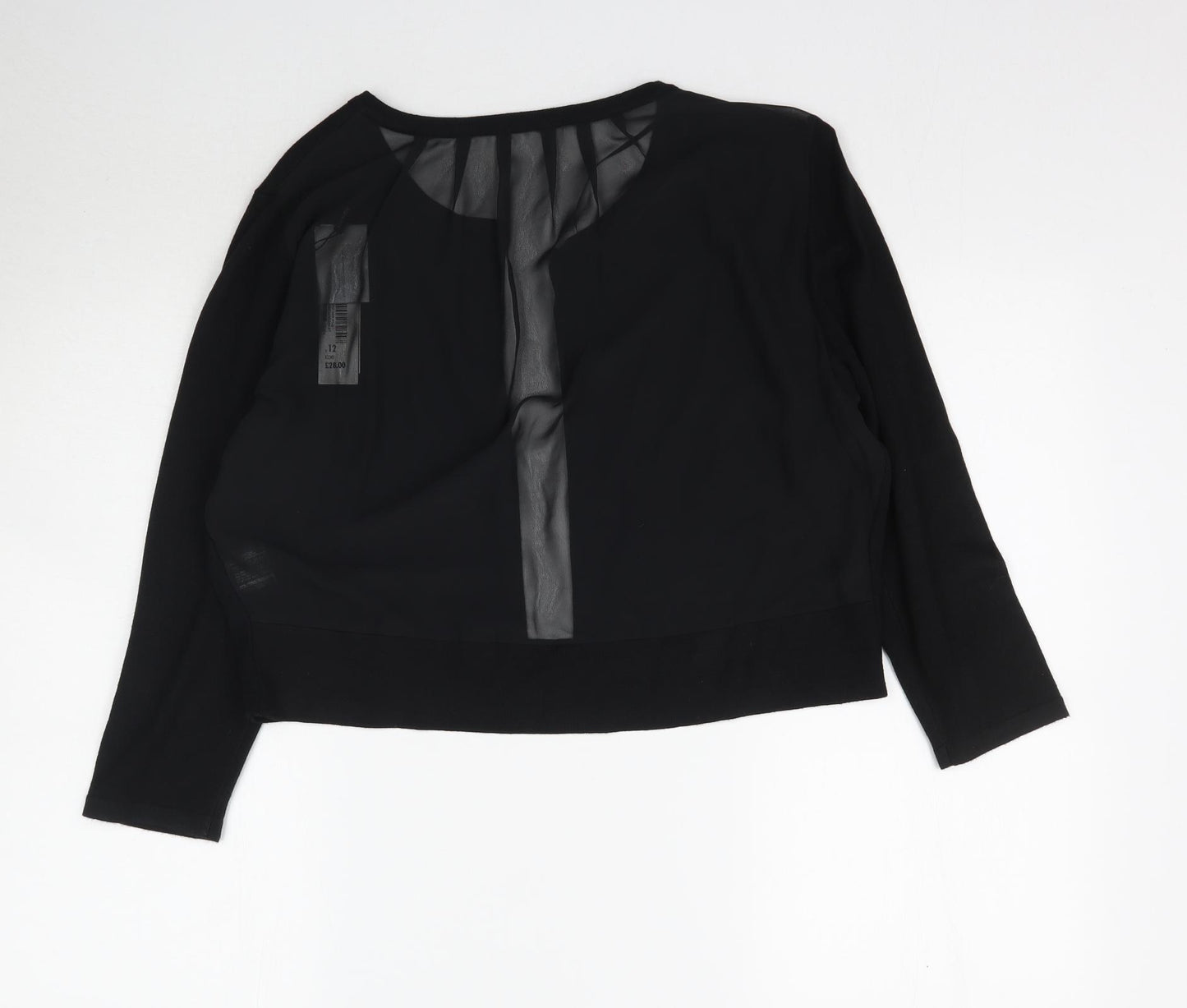 Roman Womens Black   Cardigan Jumper Size 16  - Mesh back