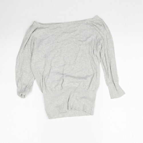 Preworn Womens Grey  Knit Basic Blouse Size S