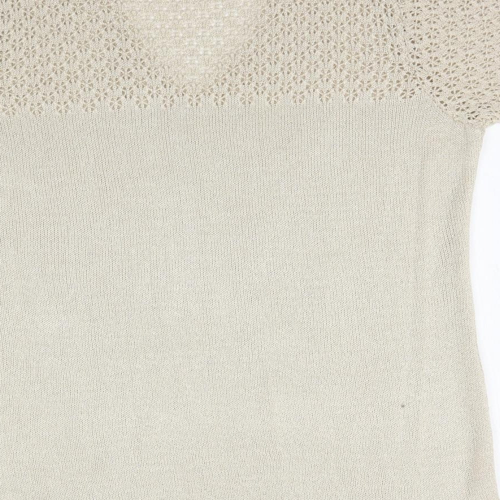Berkertex Womens Beige  Woven Basic Blouse Size 14