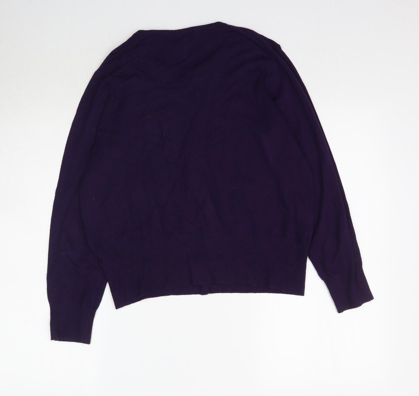 Marks and Spencer Womens Purple  Knit Cardigan Jumper Size 16